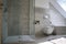 A Modern Bathroom in Gray Colors In A Simple Style