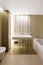 Modern bathroom interior with brown pastel painting