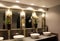 Modern bathroom in upscale hotel