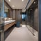 A modern bathroom with a walk-in shower and sleek contemporary fixtures2