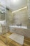 Modern bathroom with wooden floor