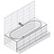Modern bathtub filled with water. Outlined isometric vector bath tub.