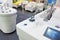 Modern bathtubs and jacuzzi in store