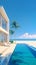 Modern beachfront property with pool, ideal for vacation or hotel