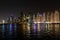 Modern beachside buildings Dubai Marina night view UAE