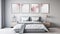 Modern Bedroom With Art Print Wall Art Mockup