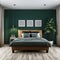 Modern bedroom dark tone,3d rendering