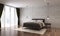 The modern bedroom interior design and concrete wall background