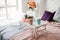 Modern bedroom in pastel colors