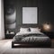 Modern Bedroom with Platform Bed and Sleek Nightstand