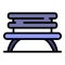 Modern bench icon color outline vector