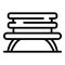 Modern bench icon, outline style