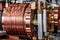 Modern big copper powerful motor. Generative AI