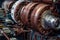 Modern big copper powerful motor. Generative AI