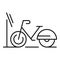 Modern bike rent icon, outline style