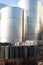 Modern bio wine production factory in Italy, inox steel tanks us