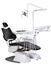 Modern black dentist chair isolated on white background