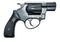 Modern black firearm revolver