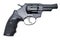 Modern black firearm revolver pistole