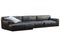 Modern black leather chaise lounge sofa with pillow. 3d render