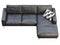 Modern black leather chaise lounge sofa with pillow. 3d render