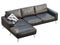 Modern black leather chaise lounge sofa with pillow. 3d render