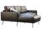 Modern black leather chaise lounge sofa with pillow. 3d render