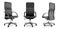 Modern black office chair on white