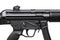 Modern black submachine gun isolate on white background. Automatic weapon with a silencer. Weapons for special units, police and