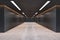 Modern black underground hallway interior. Passage concept.
