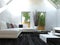 Modern black and white design style living room