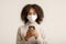 Modern blog about health and coronavirus epidemic. African american woman texting on smartphone about quarantine