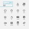 Modern blog simple thin line design icons, pictograms set