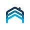 Modern blue housing real estate logo design