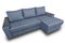 modern blue large cozy fabric sofa corner with pillows and adjustable armrests