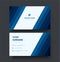 Modern blue lines double sided business card template vector eps10