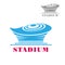 Modern blue stadium or arena icon