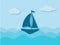 Modern boat sea vector illustration