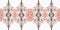 Modern boho geometric floral quilt style seamless border pattern. Shabby chic scandi repeat trim edge background with