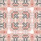 Modern boho geometric floral quilt style seamless pattern. Shabby chic scandi repeat background with linen effect.