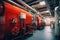 Modern boiler room with gas boilers, industrial heating