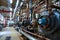 Modern boiler room with gas boilers, industrial heating