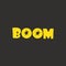 Modern bomb boom explosion logo type design vector