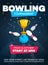 Modern bowling tournament poster invitation template