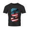 Modern break effect number with United States of America flag texture tee print vector design.