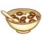 Modern breakfast icon, corn rings symbol. White background