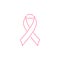 Modern breast cancer awareness with pink ribbon colorful and elegant look. Line icon.