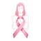 Modern breast cancer awareness pink ribbons
