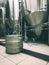 Modern brewery production steel tanks and pipes, machinery tools and vats. Fermentation of beer. Beer preparation, brewery
