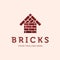 Modern Brick House Logo Vector Illustration Design. Brick Construction Property Logo Vintage Template Design. Brick, Briquette or